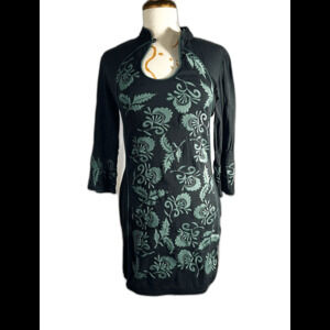 Almatrichi Dress Size 36 Vintage 90's Black Dark Academia Midi Dress